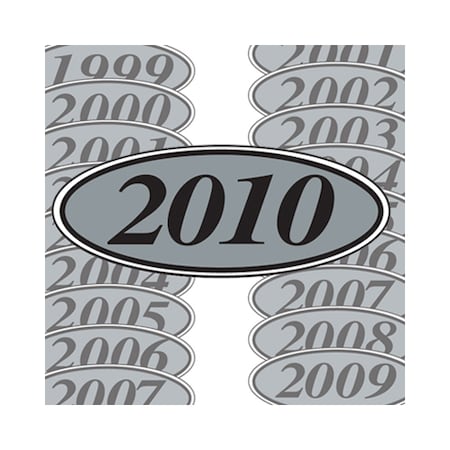 Ez Line Silver & Black Oval Year Model Signs: 2011 Pk 198-S-11